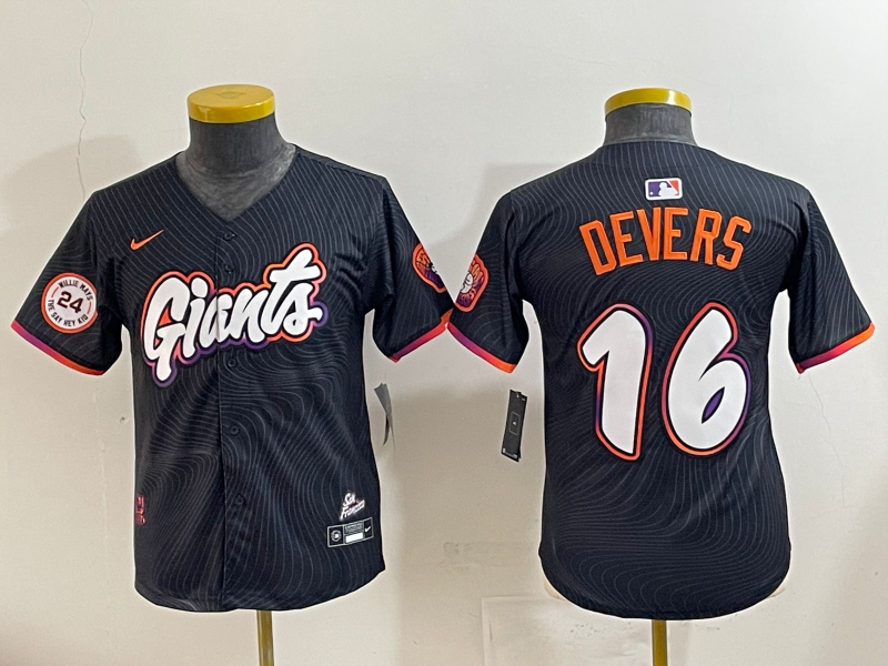 Men 2025 San Francisco Giants #16 Devers Black Joint Name Nike MLB Jersey style 06->san francisco giants->MLB Jersey